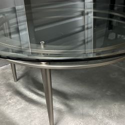 Modern Coffee And End Table Glass/Chrome