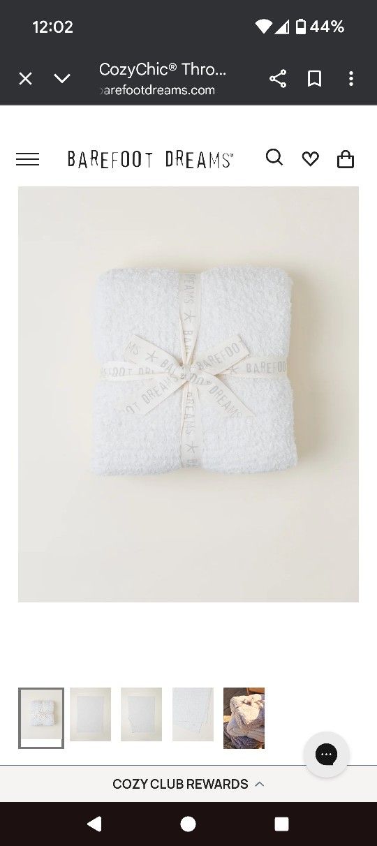 Barefoot Dreams Cozy Chic Throw. Cream.