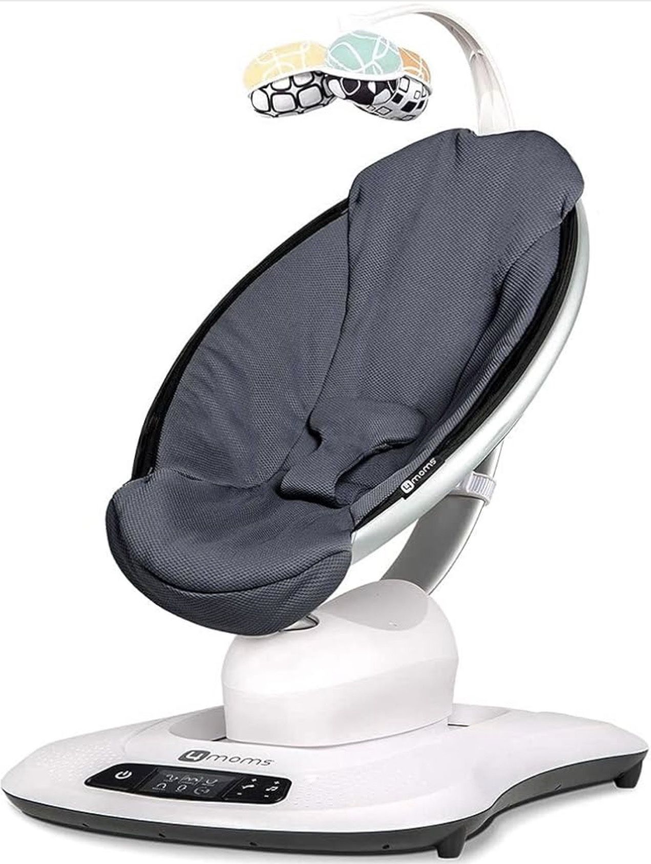 4moms® mamaRoo 4 Multi-Motion™ Baby Swing, Bluetooth Baby Rocker with 5 Unique Motions, Cool Mesh Fabric, Dark Grey