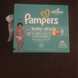 Pampers Size 6; 35 Pounds; 64 Diapers