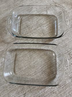 2 Pcs Clear Glass Rectangular Baking Dishes