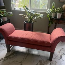 Salmon colored bench