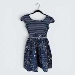 Five Loaves Two Fish STEM Math Science Navy Dress, Size 8, MSRP $88
