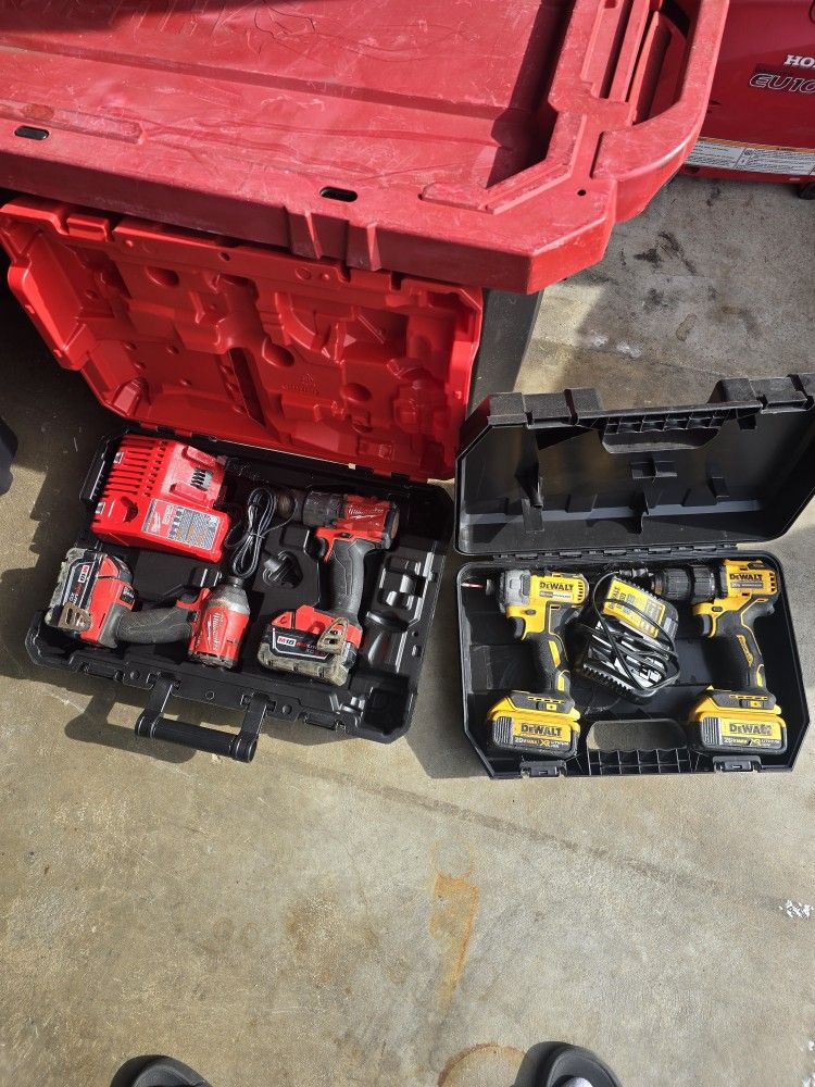 Milwaukee & Dewalt Drill Kit