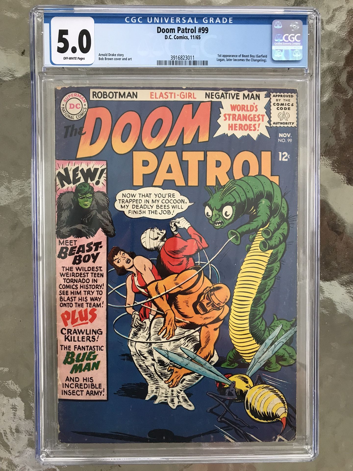 Doom Patrol #99 (1965) CGC 5.0 — 1st Appearance Of Beast Boy (Gar Logan); Drake