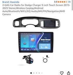 2+64G Car Radio for Dodge Charger 9 inch Touch Screen 2015-2023 Stereo,Wireless Carplay/Andriod Auto/Bluetooth/WiFi//EQ Audio/AM/FM/Navigation/AHD Cam