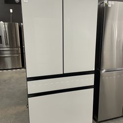 White Glass Bespoke 4 Door Refrigerator With Beverage Center In COUNTER DEPTH