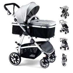 Baby Stroller, 2-in-1 Reversible Toddler Seat with Basket Mode