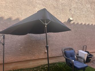 Blue outdoor umbrella