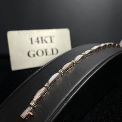 8.6 14KT ROSEGOLD 1.10CTW DIAMOND/STONE Bracelet 