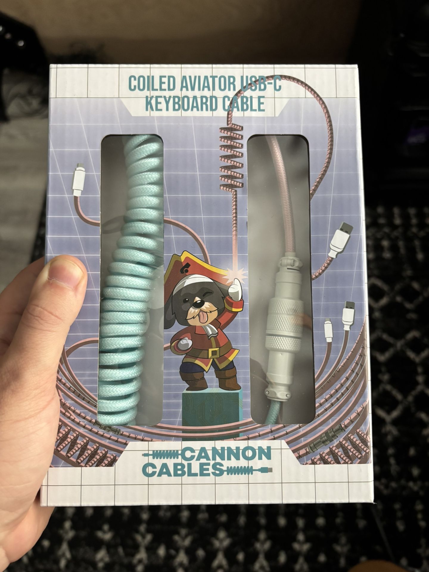 Noel Nylon Coiled Aviator Keyboard Cable By Cannon Keys