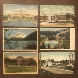 6 Vintage/Antique Used Postcards From 6 U.S. Cities/States-1(contact info removed)s-1 & 2 Cent Stamps