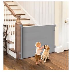 Retractable Baby Gate for Stairs – 34" Height, Expands up to 71" Width, Safety Gate for Infants
