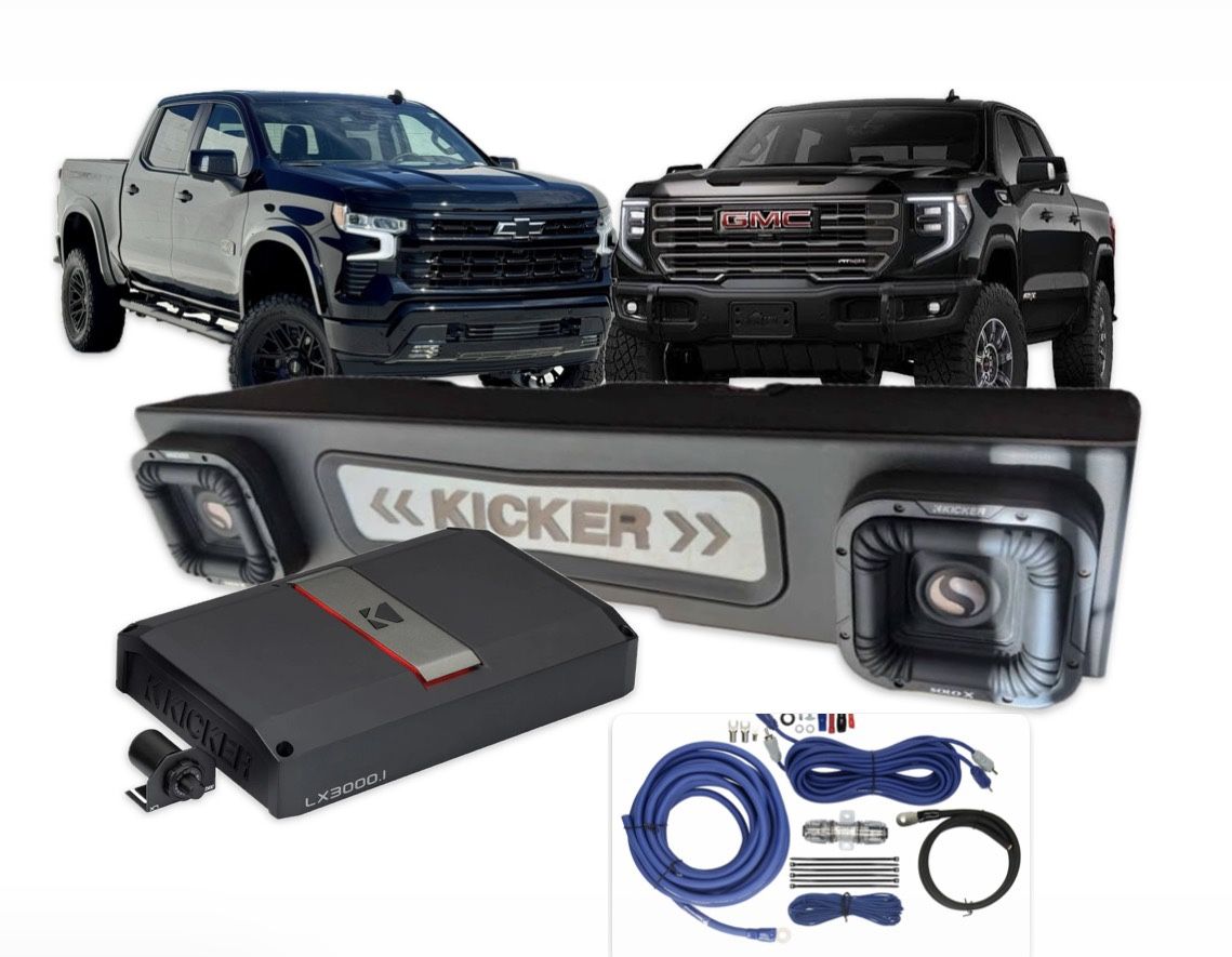 BRAND NEW POWERFUL BASS PACKAGE KICKER SOLO X 8” Installed SIERRA OR SILVERADO 2019 2026