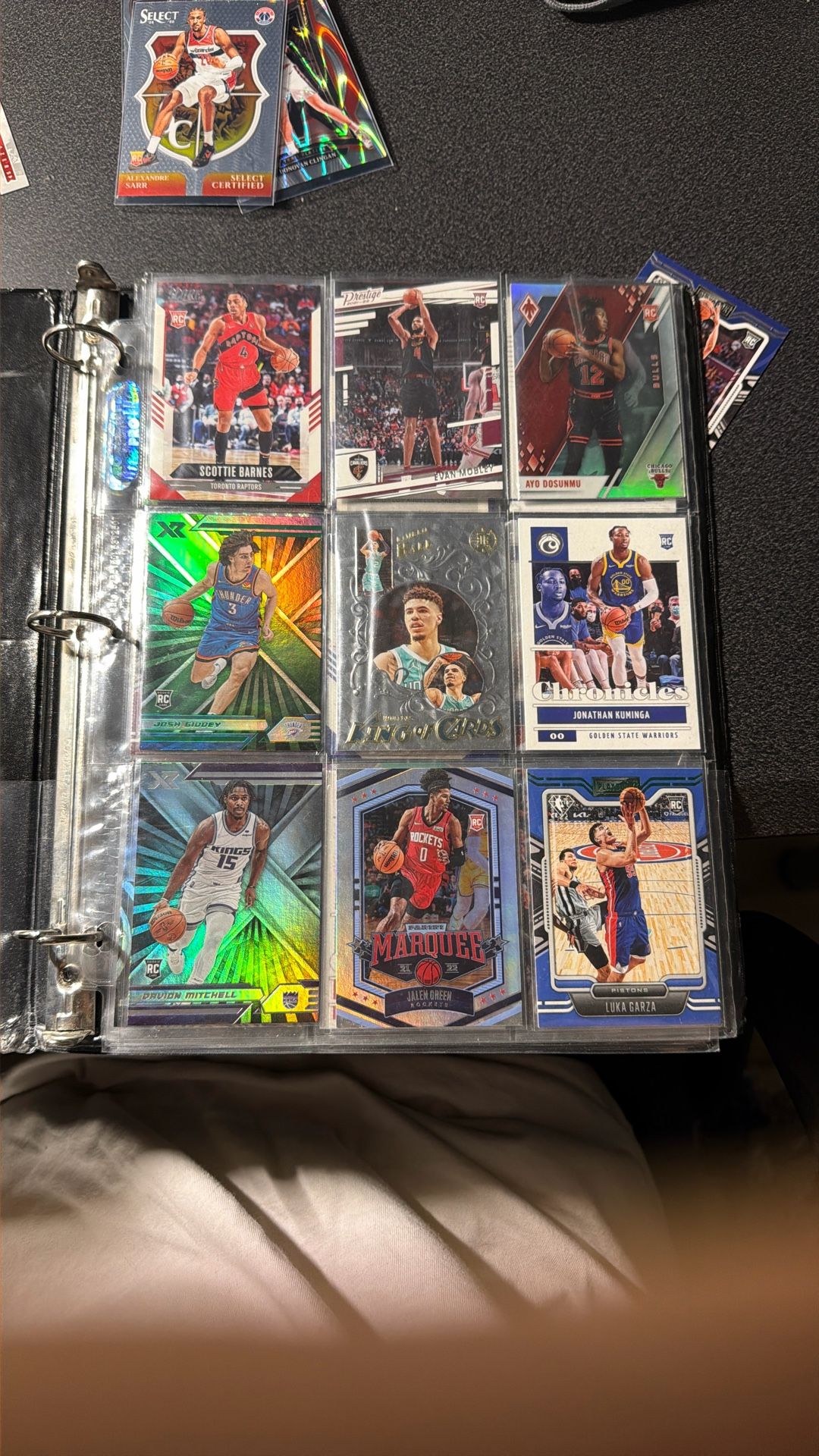 Page of 2021 NBA cards