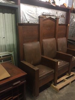 Odd Fellows Tri-Seat "Throne" Chairs