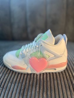 Air Jordan 4 White Green Pink Sneakers