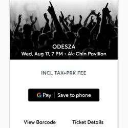 TNIGHT ODESZA AMAZING SEATS 3RD ROW CENTER  103 SEATS 8 -9  