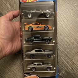 HOT WHEELS FAST AND FURIOUS 5 PACK SUPRA, CHARGER, MUSTANG, CHEVELLE, DB5 🔥✅