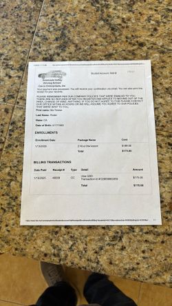 Two hour driving lesson