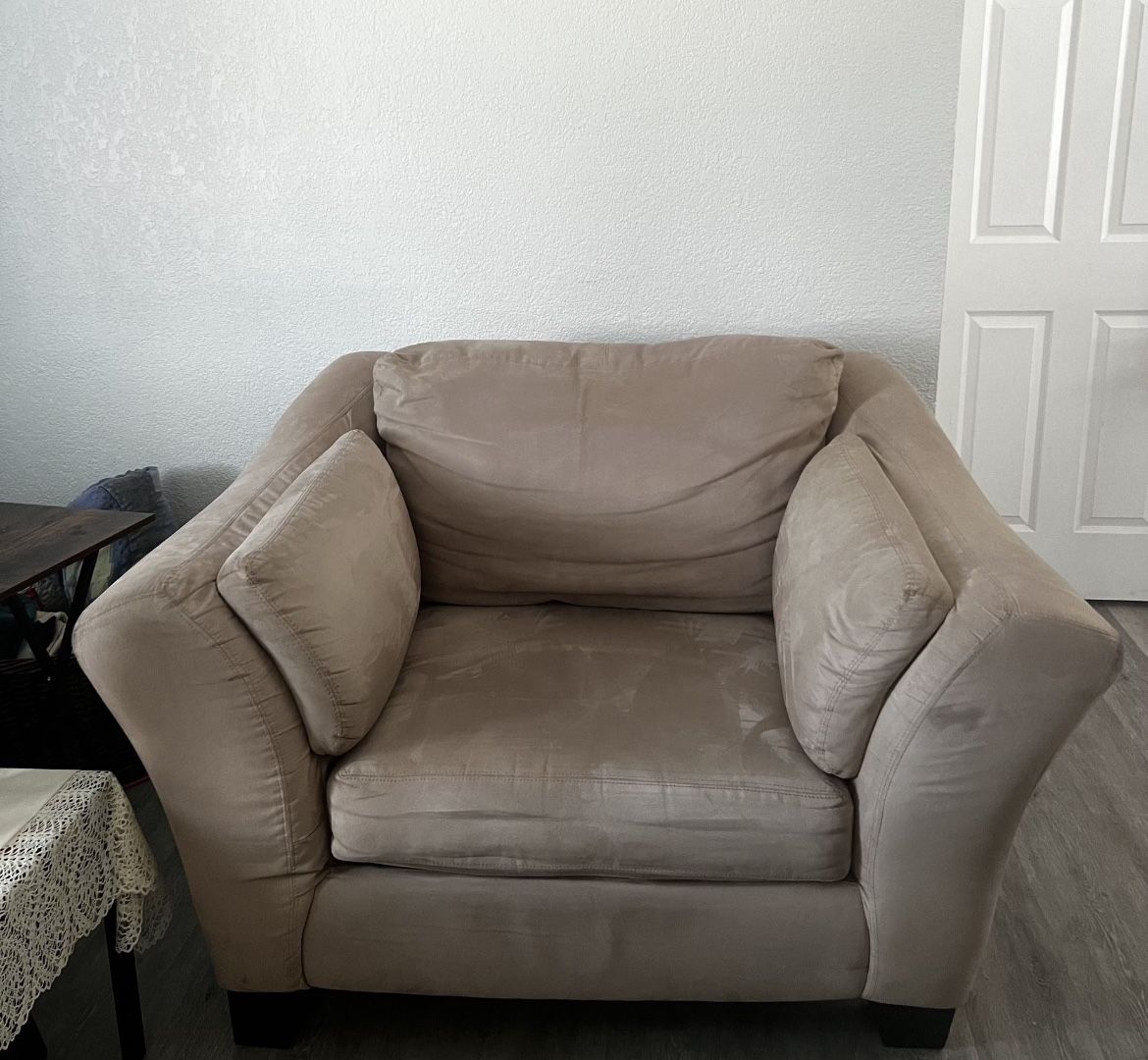 TAN COUCH ARMCHAIR