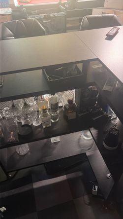bar and chairs