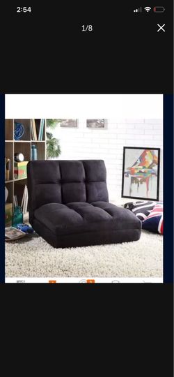Loungie Microsuede Flip Floor Chair Convertible Lounger/Sleeper Gaming Chair