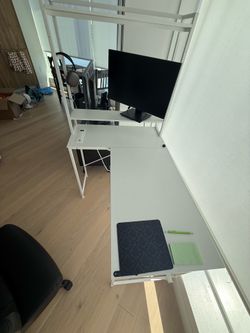 White Right Angle Desk