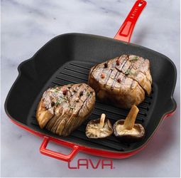 Lava Enameled Cast Iron Square Grill Pan