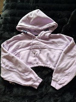 Adidas Ivy Park Light Purple Cropped Pullover Hoodie