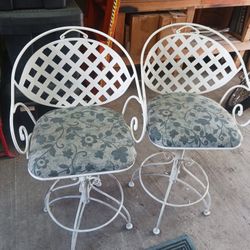 Patio Swivel Chairs Wrought-iron Set