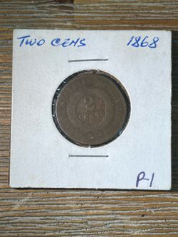 1868 Two Cent Piece Us Coin
