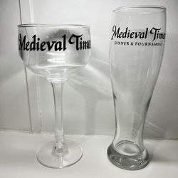 Medieval Times Dinner Tournament Souvenir Tall Beer Pilsner Drinking Glass large - souvenir plastic cup