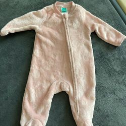 Disney Minnie Mouse Print Pink Zip Up Sleeper 