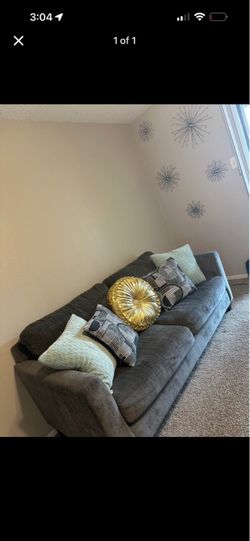 Large Gray Fabric Sofa