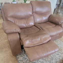 Brown Leather Couch Recliner 