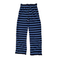 Lands' End Kid's Fleece Striped Pajama Lounge Pants Blue/Black Size 12