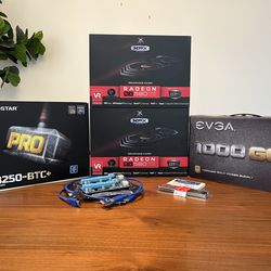 Complete PC Builder Bundle (Original Boxes/CDs) - 2x XFX RX 580 8GB & 1000W EVGA Gold PSU