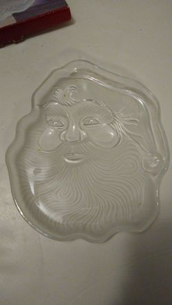 81/2" Santa Glass Platter New in Box