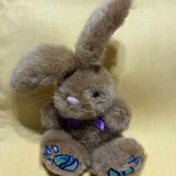Galerie Easter Egg Feet Bunny Rabbit Brown Plush Mini Stuffed Soft Toy Bow