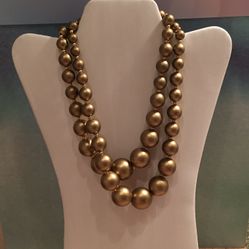 Vintage Gold Toned Multi Strand Necklace 