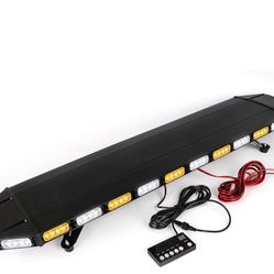 48" 104LED Extreme High Intensity Construction Emergency Warning Strobe Light Bar Rooftop Low Profile Law Enforcement Hazard Flashing for Tow Truck Ve