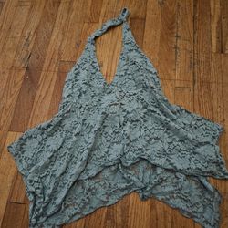 Blue lace halter top