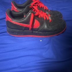 Black & Red Air Force 1s Size 8.5