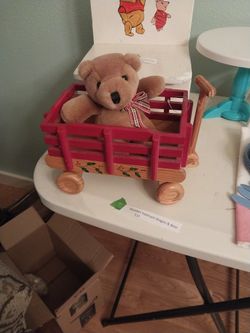 Wooden Hallmark Wagon With Bear. Ex.