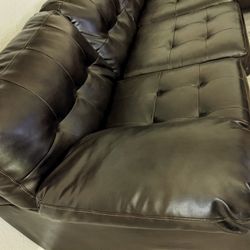 2 Piece Sectional Leather Couch Good Shape 