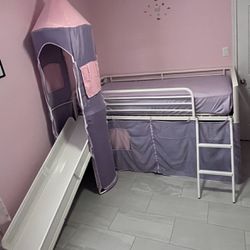 Coaster Twin Size Princess Junior Loft Bed With Slide