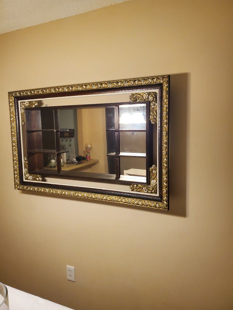 Antique Mirror with shelves