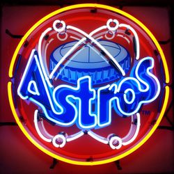 Houston Astros astrodome baseball neon sign