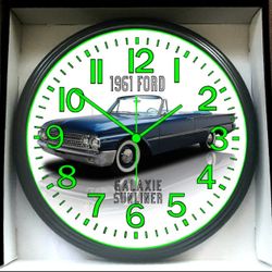 Wall Clock 1961 Ford Galaxie  Sunliner Glow In The Dark Wall Clock New!